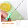 Reusable Straw Brush, Stainless Steel and Nylon, White view 3