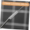Reusable Straw Brush, Stainless Steel and Nylon, White view 4