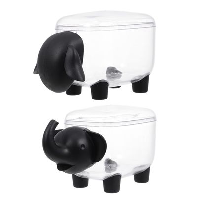 PRETYZOOM Transparent Storage Boxes for Makeup, Cotton Pads, and Cotton Swabs, 2 Pcs.