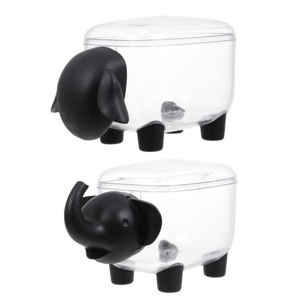 PRETYZOOM Transparent Storage Boxes for Makeup, Cotton Pads, and Cotton Swabs, 2 Pcs.