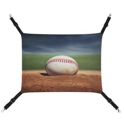 YJWANDO Pet Hammock with Baseball Print for Cats and Small Dogs