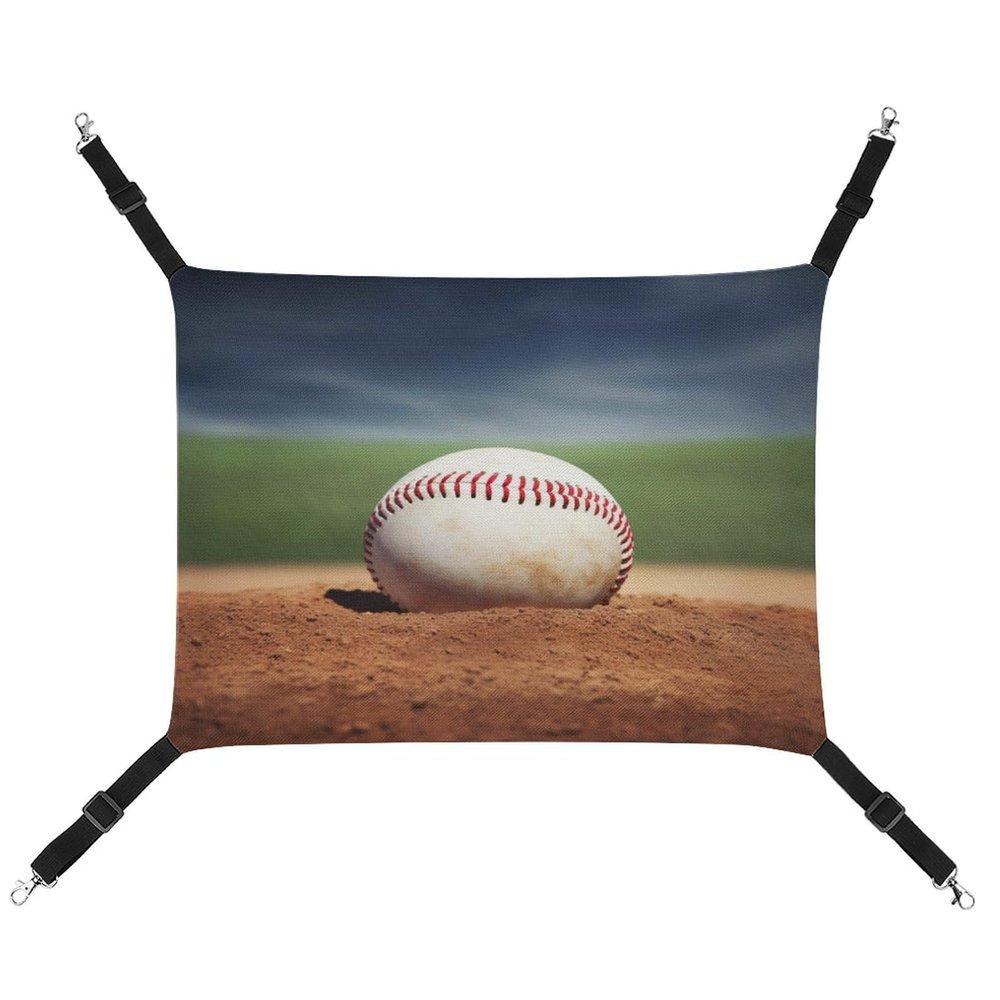 YJWANDO Pet Hammock with Baseball Print for Cats and Small Dogs