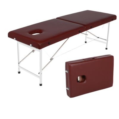 Massage Table 2, Foldable Portable Lash Bed, Fixed-Height PU Spa/Salon Bed for Foot Massage, Facials, Spa Treatments and Tattoos (B, 180 × 70 × 65 cm)