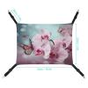 YJWANDO Pet Hammock with Orchid Flower Butterfly Print, Breathable Canvas, Adjustable and Portable view 2