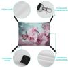 YJWANDO Pet Hammock with Orchid Flower Butterfly Print, Breathable Canvas, Adjustable and Portable view 3