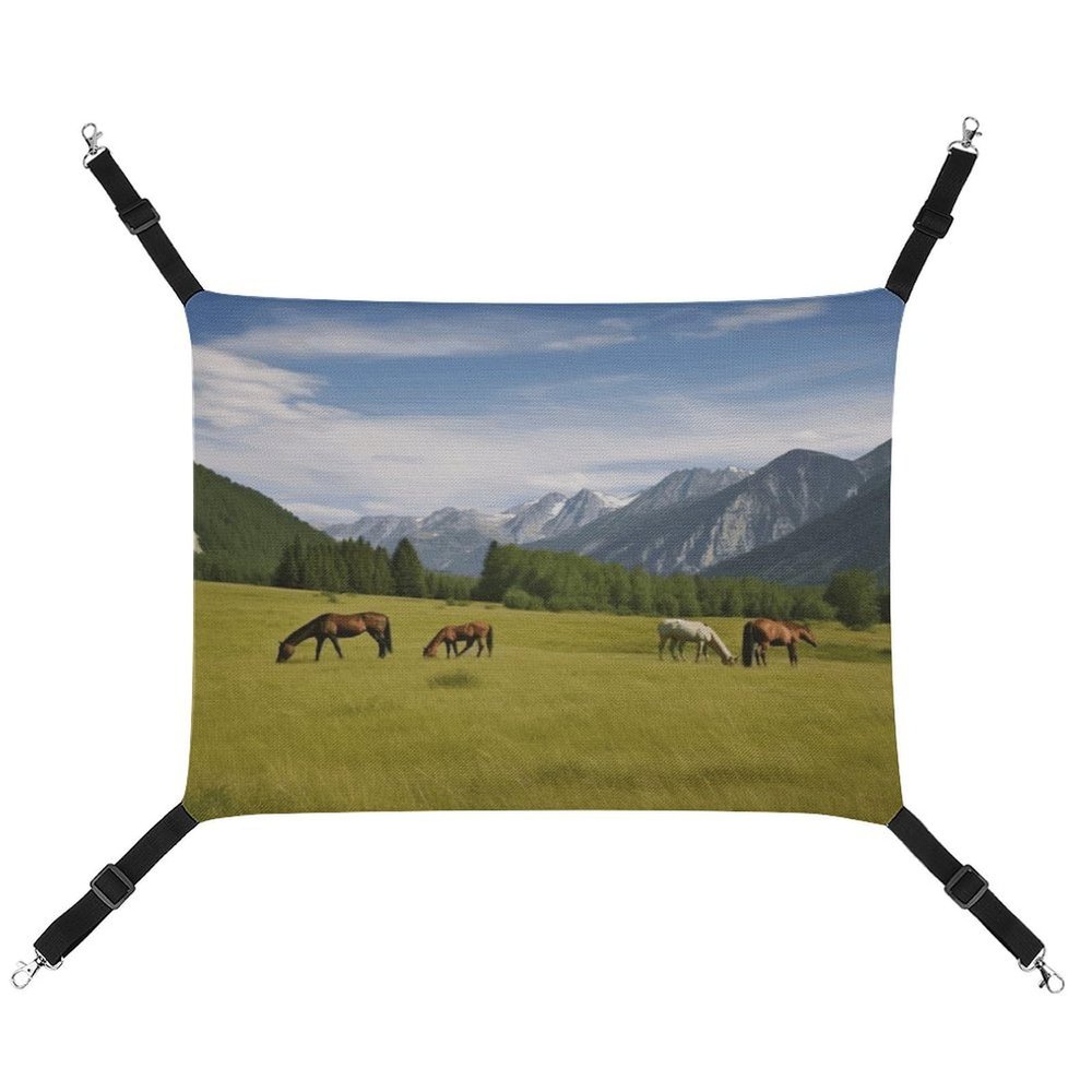 YJWANDO Mountain Pasture Horse Print Pet Hammock