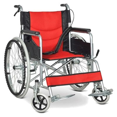PNAJFUEL Manual Wheelchair for Home and Travel, Lightweight Foldable Stainless Steel Wheelchair