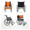 PNAJFUEL Manual Wheelchair for Home and Travel, Lightweight Foldable Stainless Steel Wheelchair view 2