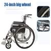 PNAJFUEL Manual Wheelchair for Home and Travel, Lightweight Foldable Stainless Steel Wheelchair view 4
