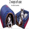 Large 2-in-1 Dog Bed House with Roof and Washable Orthopedic Cushion view 3