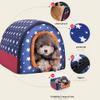 Large 2-in-1 Dog Bed House with Roof and Washable Orthopedic Cushion view 4