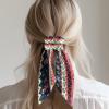 Xoenoiee Christmas-Style Hair Ties for Women, Satin Bow, Thick Hair, Bunny-Ear Elastic Hair Ties, 2 Pieces view 3