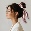 Xoenoiee Christmas-Style Hair Ties for Women, Satin Bow, Thick Hair, Bunny-Ear Elastic Hair Ties, 2 Pieces view 4