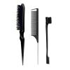 MIUYTRN 3-Piece Hair Brush and Comb Set, Black view 1