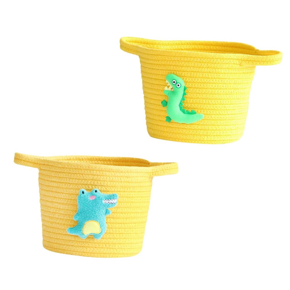 MAGICLULU Handmade Cotton Rope Basket for Toys and Shoes, Yellow