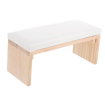 Healeved Nail Art Hand Pillow, Wooden, 30 x 13 cm, White, with Armrest and UV Lamp Holder