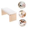 Healeved Nail Art Hand Pillow, Wooden, 30 x 13 cm, White, with Armrest and UV Lamp Holder view 2