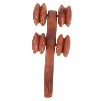 Handheld Massage Roller for Neck and Feet, Brown