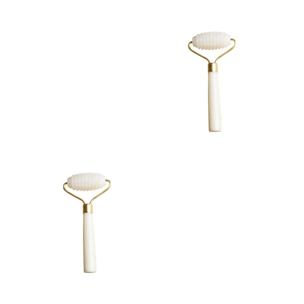 FRCOLOR 2-Piece Jade Facial Roller Set