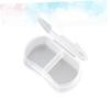 Beaupretty 3-Pack 2-Compartment Travel Pill Boxes, Mini Portable Medication Cases, White view 3