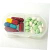 Beaupretty 3-Pack 2-Compartment Travel Pill Boxes, Mini Portable Medication Cases, White view 4