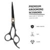 FRCOLOR 3-Piece Professional Hair Cutting Scissors, Black Stainless Steel Barber Shears view 3