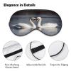 Sleep Mask for Women and Men, Printed White Swan Design, Adjustable and Lightweight view 3