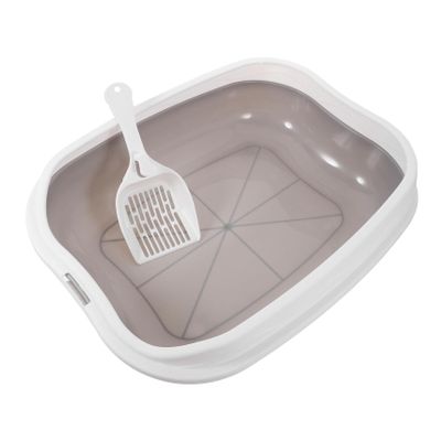 BCOATH Semi-Enclosed ABS Cat Litter Box with Splash and Leak Protection