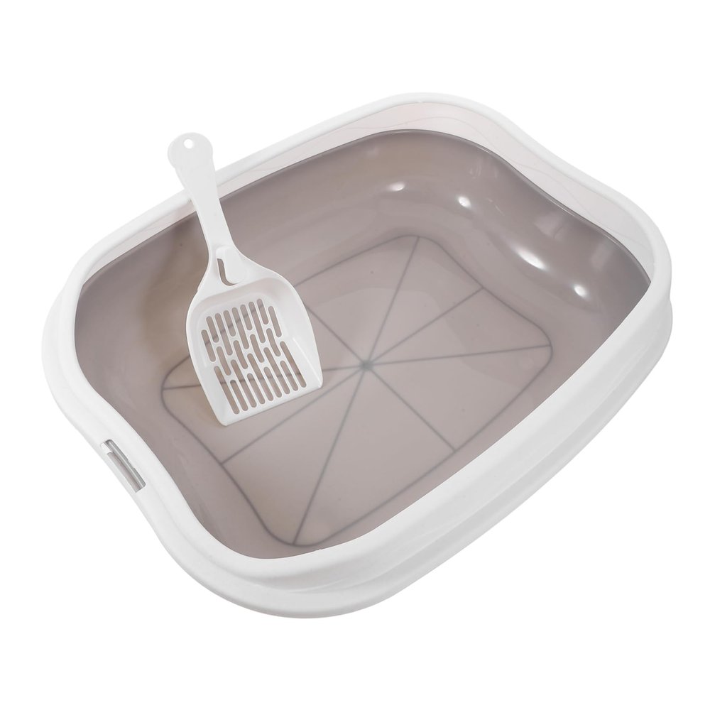 BCOATH Semi-Enclosed ABS Cat Litter Box with Splash and Leak Protection