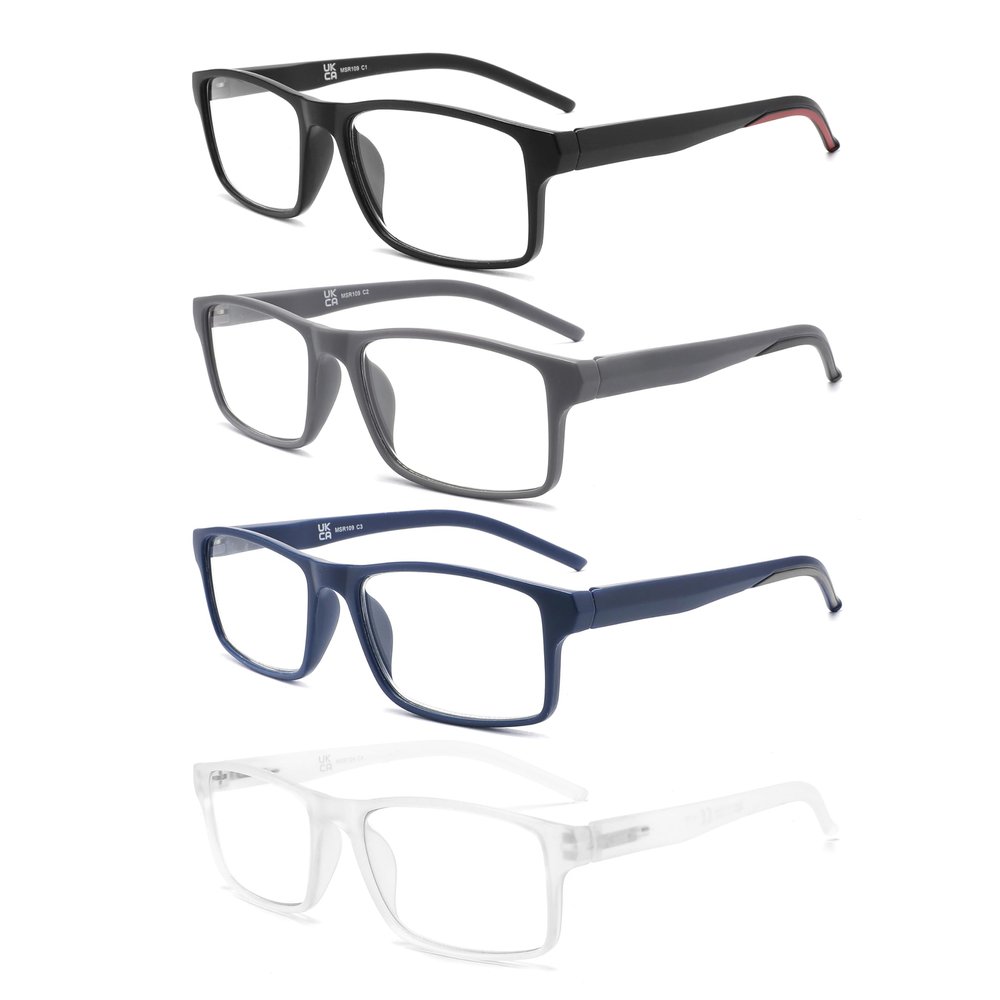 HEEYYOK 4-Pack Blue-Light-Filtering Reading Glasses for Men and Women