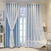 Blackout Curtains for Kids' Rooms, Thermal Insulated, Pencil Pleat, Lined with White Sheer Tulle Overlay, Double-Layer, Solid Panels, 1 Panel view 1