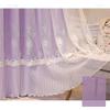 Blackout Curtains for Kids' Rooms, Thermal Insulated, Lined, with White Sheer Tulle Overlay, Double-Layer, Pink, 1 Panel view 4
