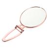 Double-Sided Foldable Oval Metal Handheld Makeup Mirror, Gold view 1