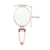 Double-Sided Foldable Oval Metal Handheld Makeup Mirror, Gold view 2