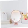 Double-Sided Foldable Oval Metal Handheld Makeup Mirror, Gold view 4