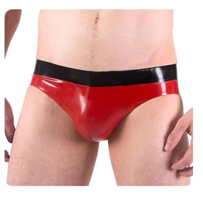 YGZHANYUANOKU Latex Briefs, Black/Red Trim, Handmade, Customizable, 5XL