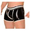 Men’s Latex Shorts, Rubber Briefs, Black/White, M view 1