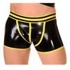 Men’s Latex Shorts, Rubber Briefs, Black/White, M view 3