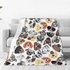 ZXERTG Skin-Friendly Flannel Blanket with Dog Print, Versatile Ultra-Soft Fleece Blanket for Couch, Travel, and Camping view 1