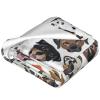 ZXERTG Skin-Friendly Flannel Blanket with Dog Print, Versatile Ultra-Soft Fleece Blanket for Couch, Travel, and Camping view 4