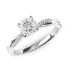 QTYQWC Sterling Silver 4-Prong Petite Twisted Vine Engagement Ring with 1.0-Carat Simulated Diamond or Moissanite for the Bride view 2