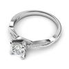 QTYQWC Sterling Silver 4-Prong Petite Twisted Vine Engagement Ring with 1.0-Carat Simulated Diamond or Moissanite for the Bride view 4