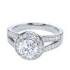 QTYQWC 1-Carat Genuine Moissanite or Lab-Created Diamond Sterling Silver Split-Shank Halo Engagement Ring for Women view 4