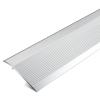 QTYQWC Transition Strip for Uneven Floors, Non-Slip Aluminum Reducer for Indoor Balcony Doors, 10 cm Extra-Wide Grooved Carpet Trim, Gray, 120 cm/47 in view 1