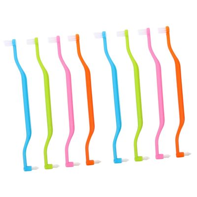 KOMBIUDA 8-Piece Ergonomic Double-Sided Interdental Brushes for Tight Spaces, Assorted Colors