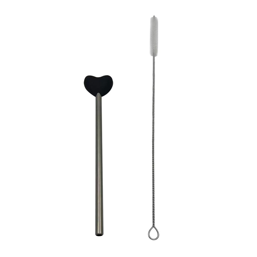 NIHENHAO Heart-Shaped Metal Drinking Straw, Multifunctional Drinking Tube