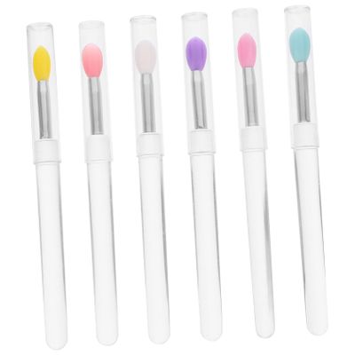 6 Silicone Lip Applicators with Lids, Portable