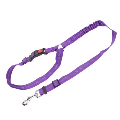 Adjustable Pet Headrest Safety Belt, Reflective Dog Seatbelt for Safe Car Rides with Nylon Material (Purple)