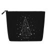 Pizza Print Makeup Bag for Women, Portable Cosmetic Pouch, Spacious Travel Organizer, Black, One Size view 1
