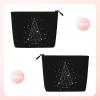Pizza Print Makeup Bag for Women, Portable Cosmetic Pouch, Spacious Travel Organizer, Black, One Size view 2